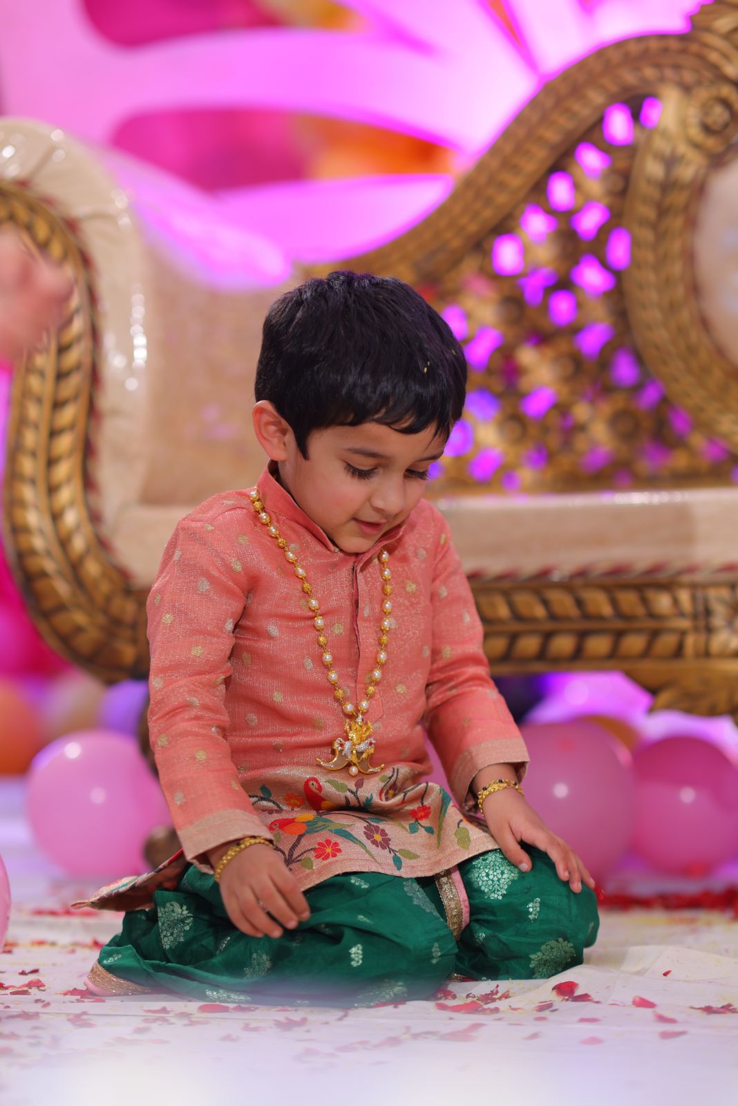 Zari Kota Kurta with Dhoti Set