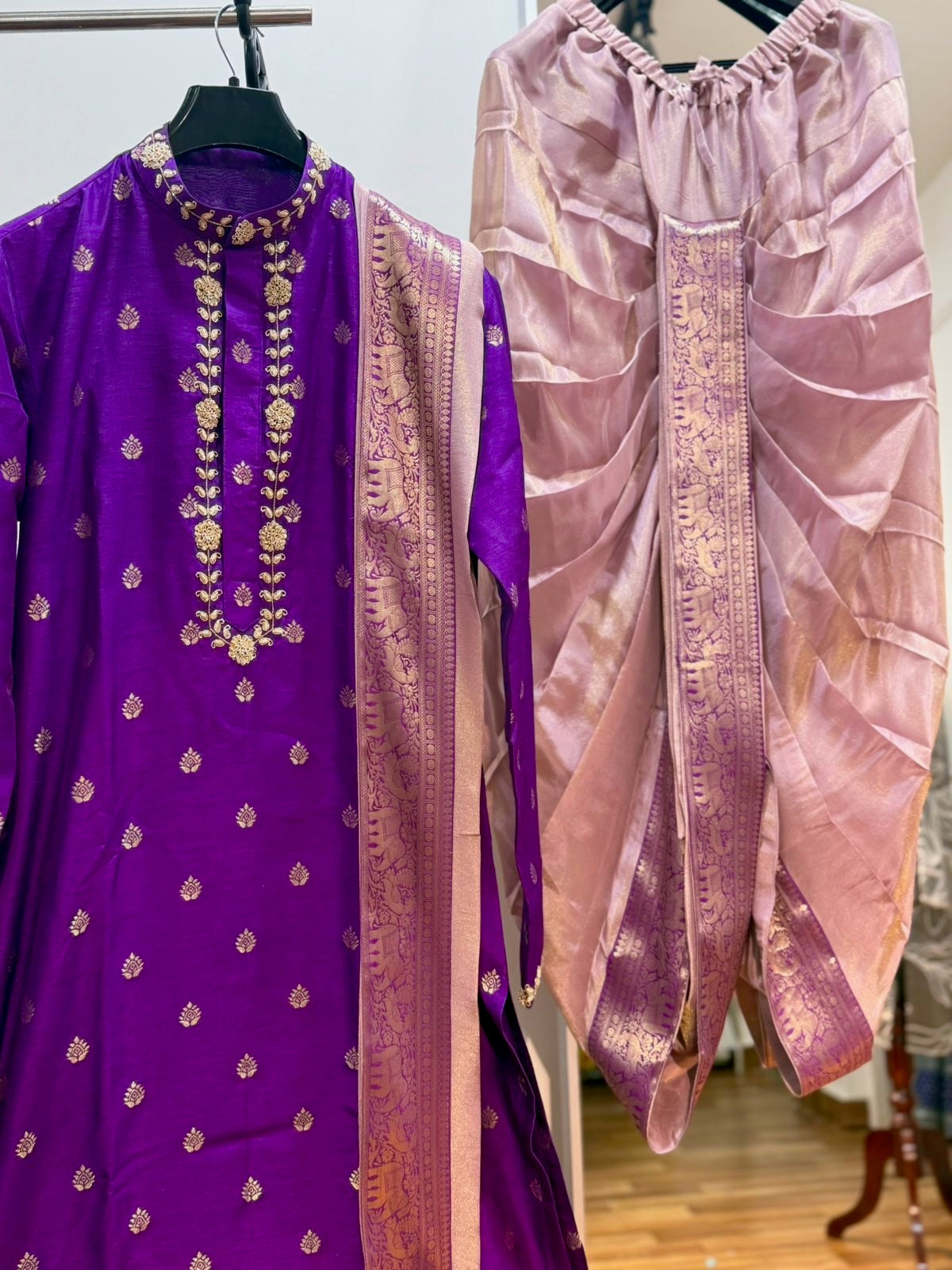 Banaras falling Rawsilk kurta