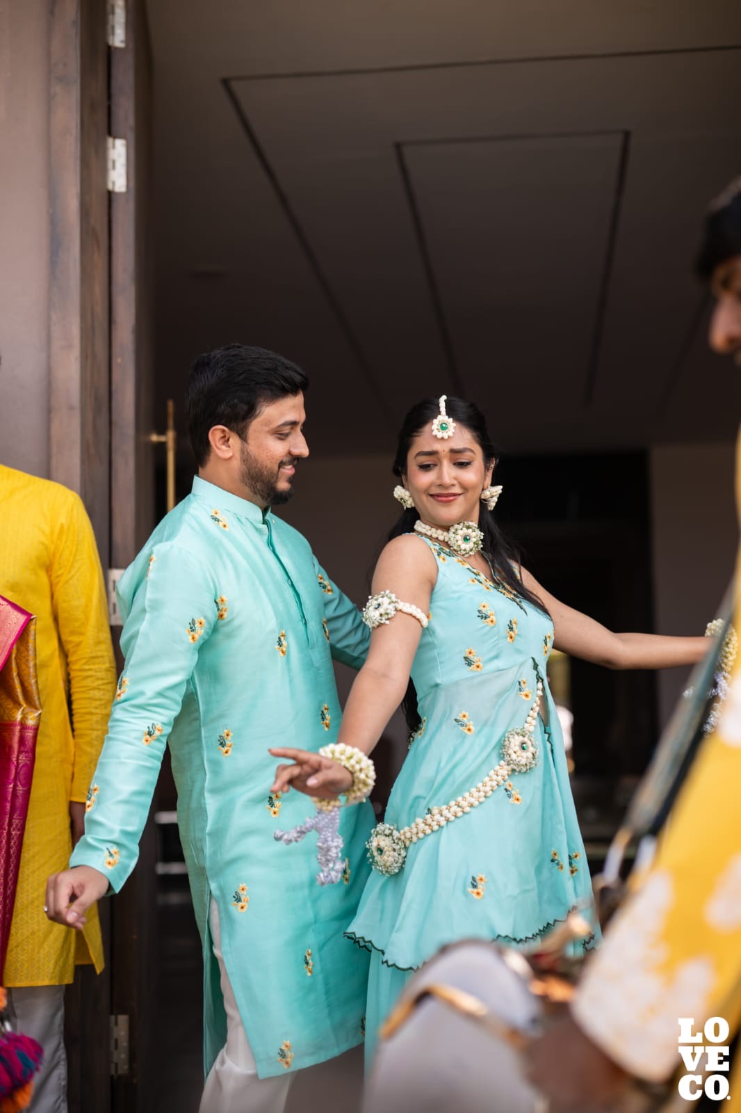 Pastel Mint Blue Sharara Set