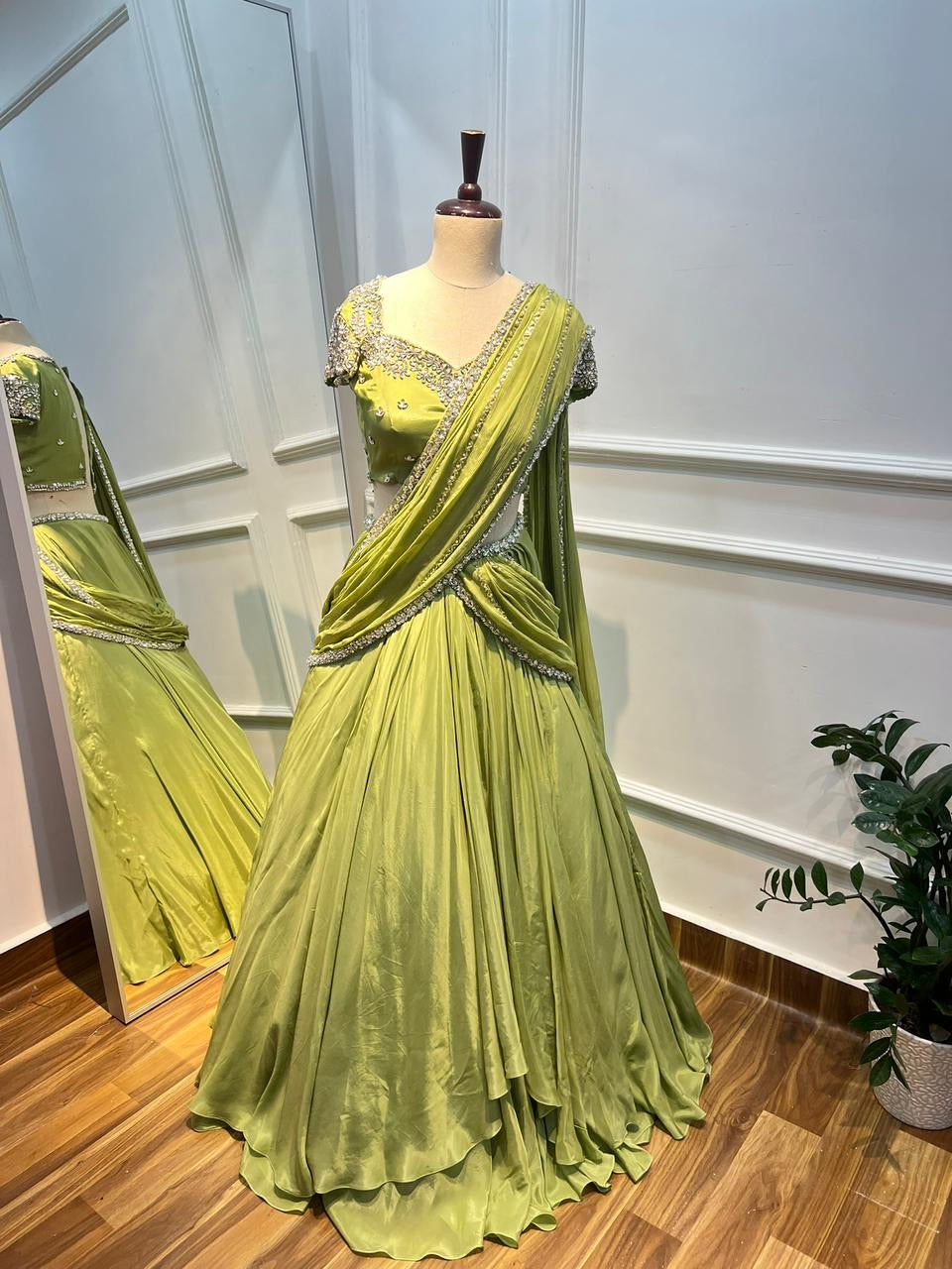 Pre draped Lehenga