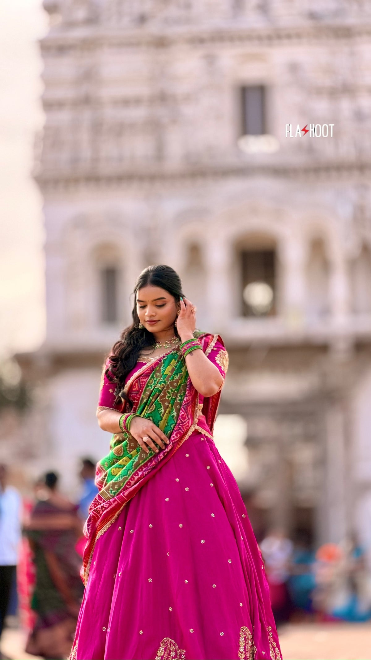 Rawsilk handwork Lehenga and blouse paired with pure payola Dhupatta