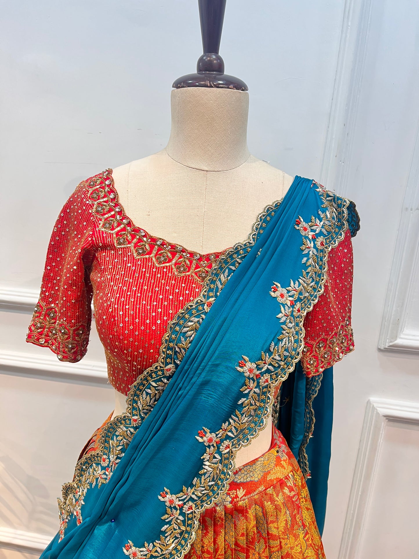 Kanchipattu Lehenga With Handwork Dupatta And Blouse