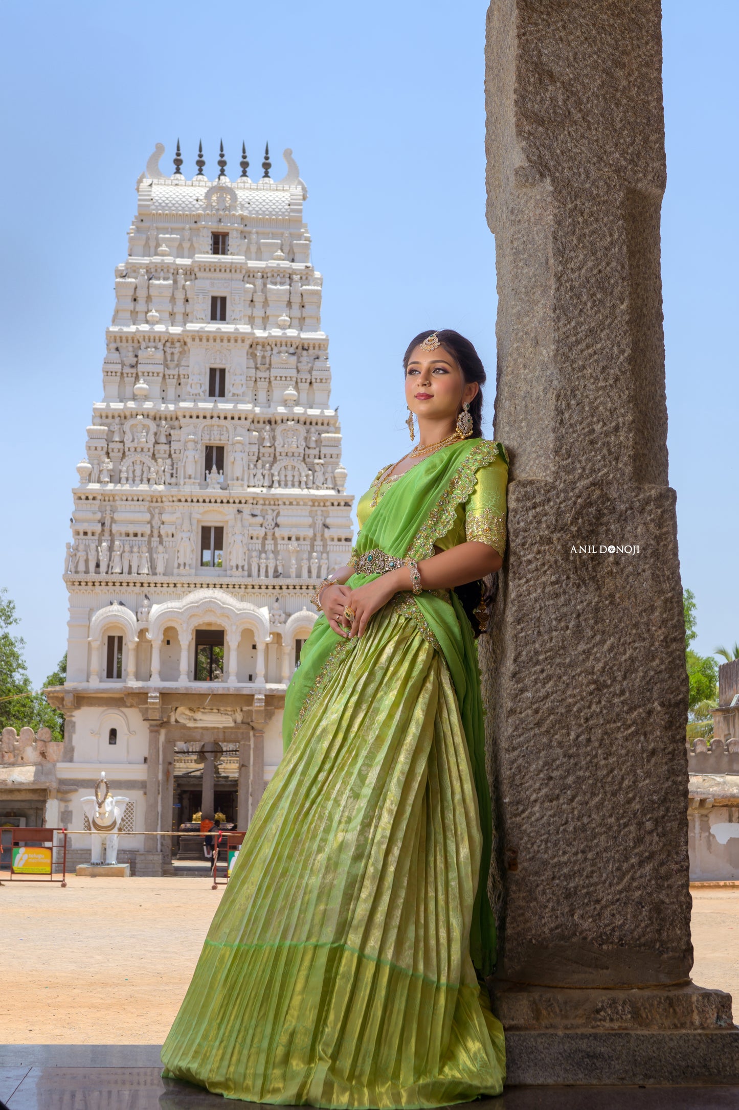 Pastel Green Kanchipattu Zardozi Lehenga Set