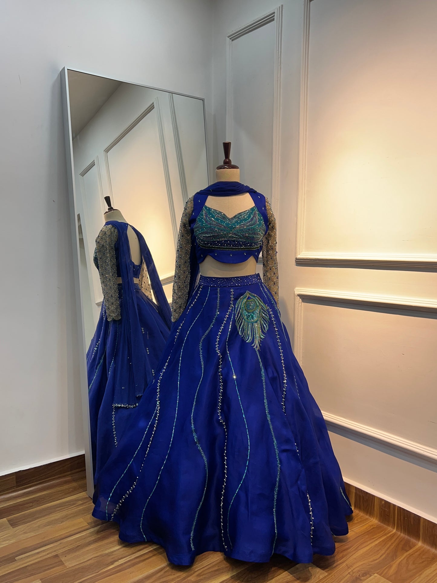 Peacock theme lehenga