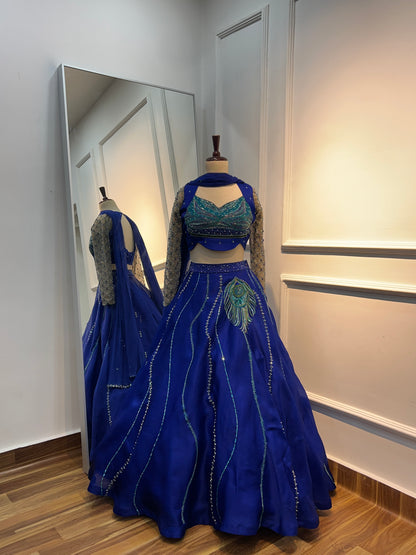 Peacock theme lehenga