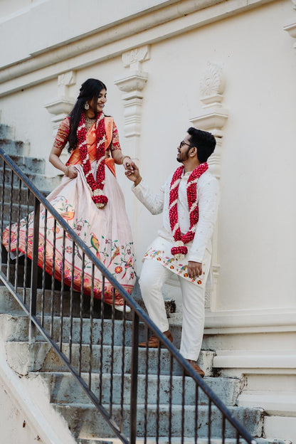 Silk Kurta Set with Sardis and Thread Work