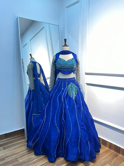 Peacock theme lehenga