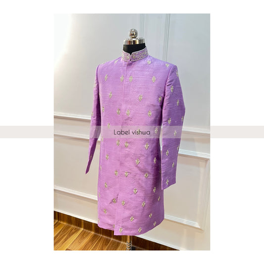 Lavender Sherwani with pants