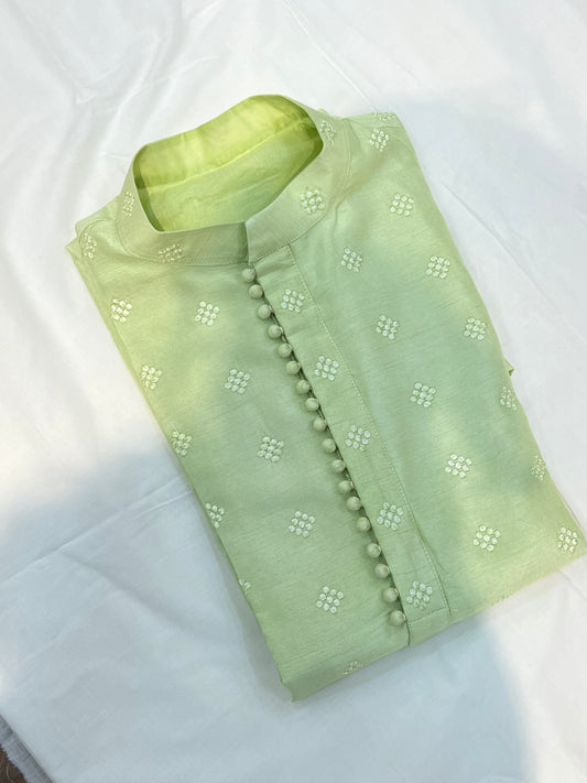 Self-Embroidered Kurta
