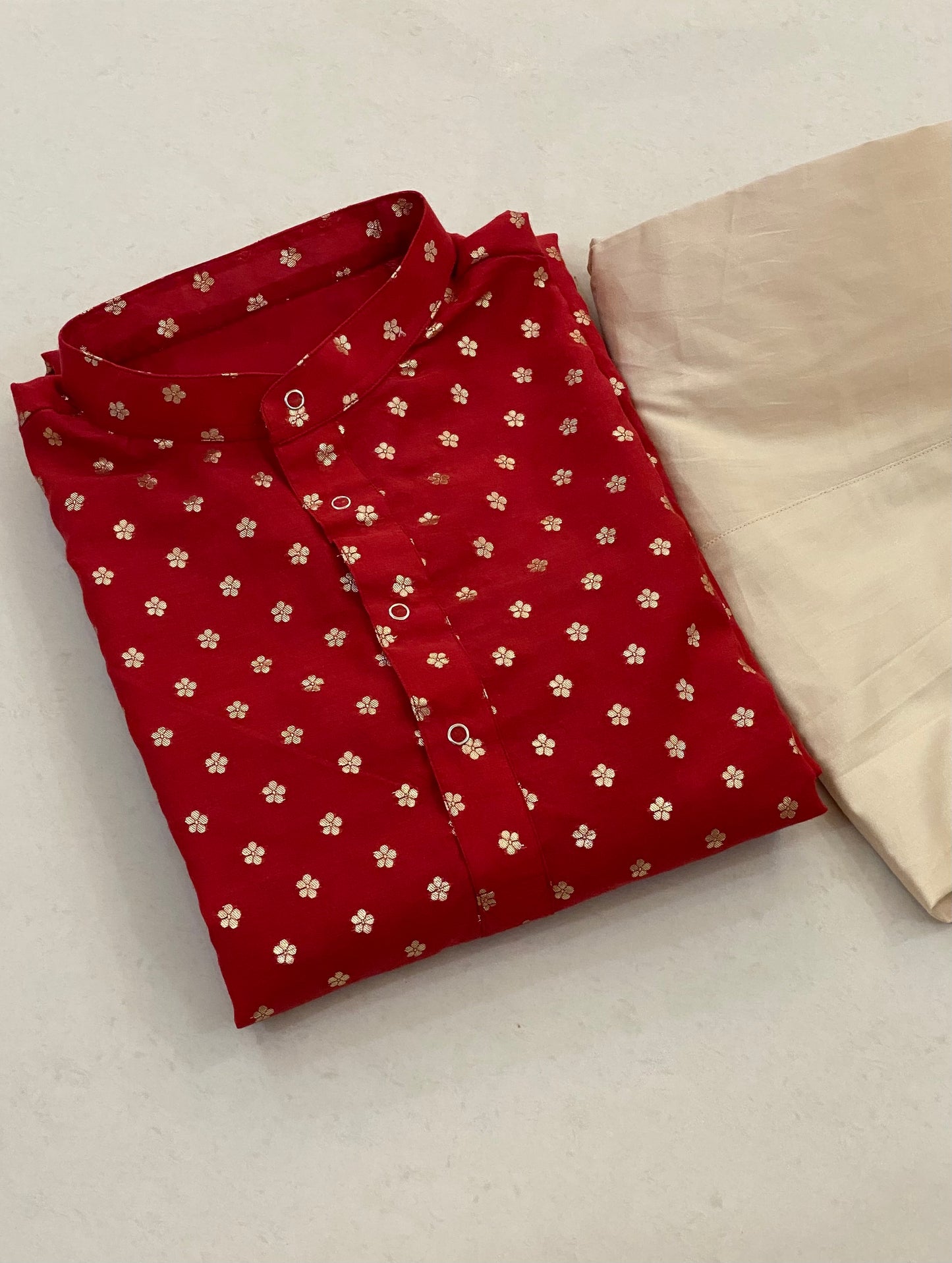 Red Chanderi kurta