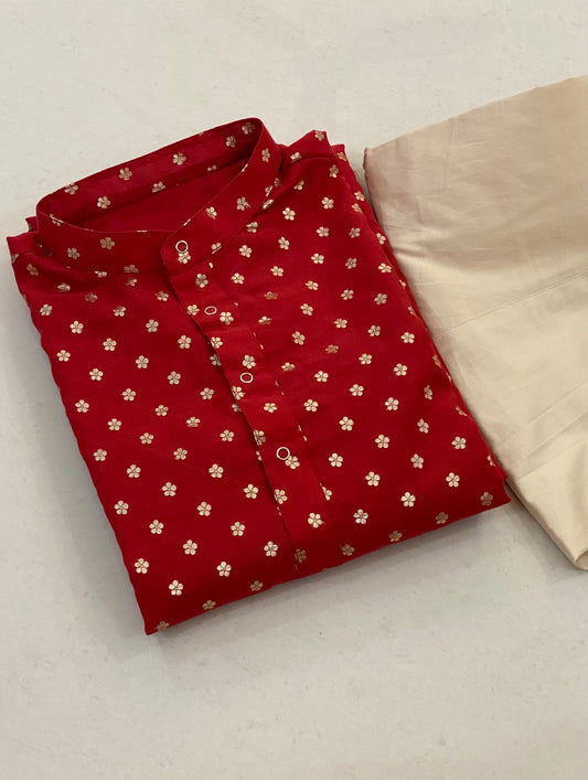 Red Chanderi kurta