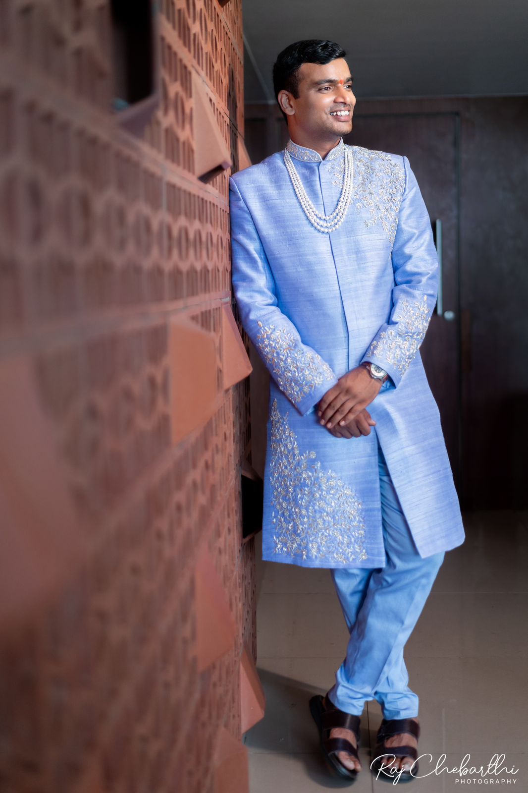Powder Blue Sherwani Set