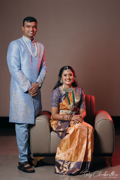 Powder Blue Sherwani Set