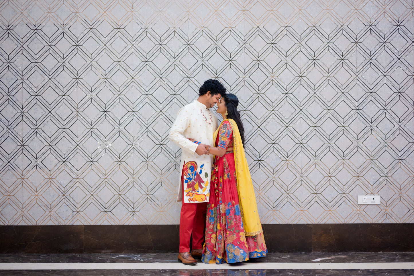 Pen kalamkari Applique kurta set