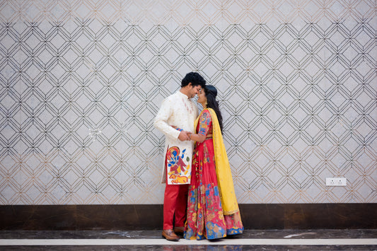 Pen kalamkari Applique kurta set