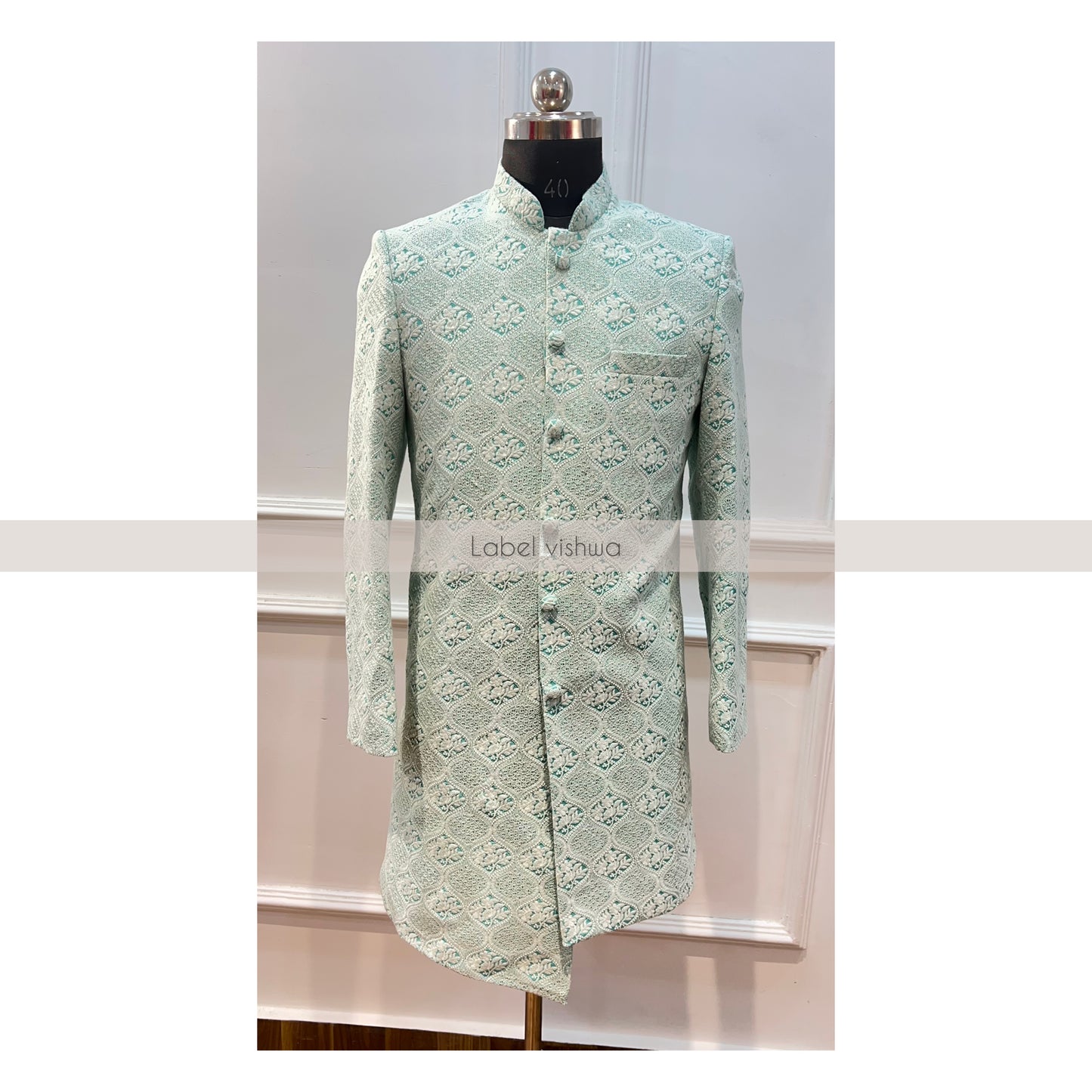Ice Blue Sherwani Set