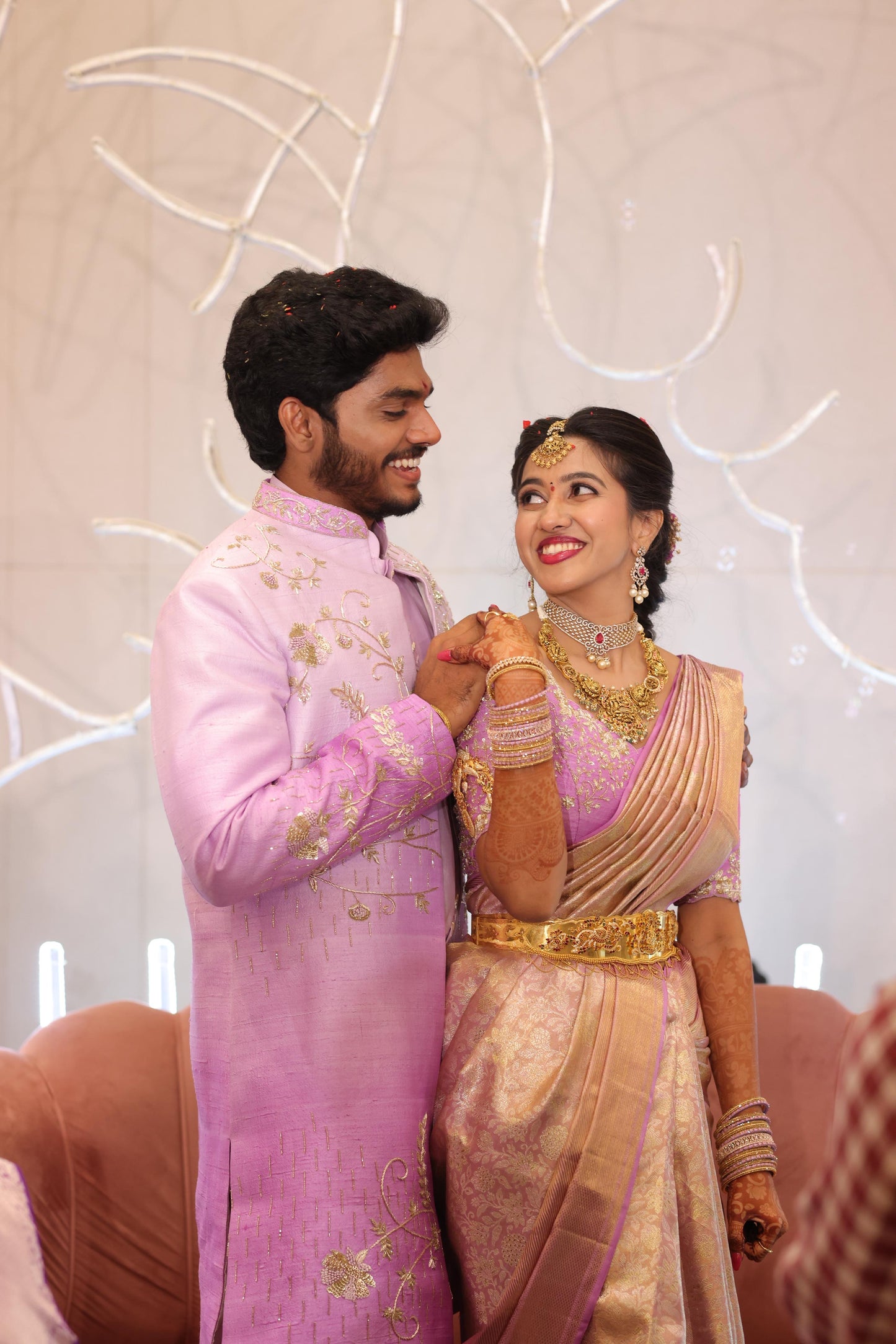Lavender Ombre 2-shaded 3 peice Sherwani Set