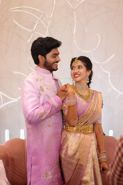 Lavender Ombre 2-shaded 3 peice Sherwani Set