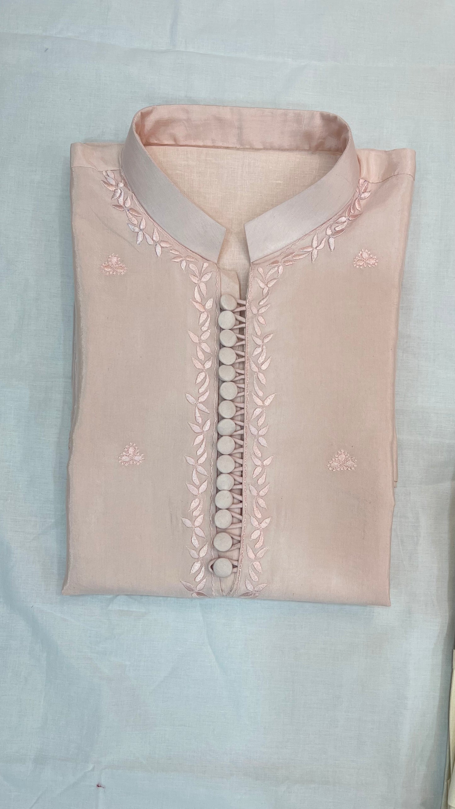 Pastel Peach embroidered Kurta