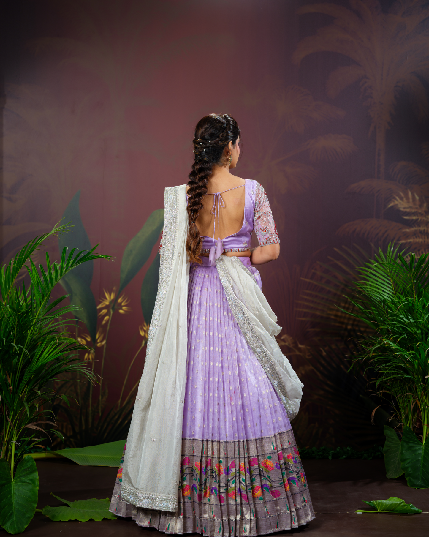 Lavender Zarikota Lehenga