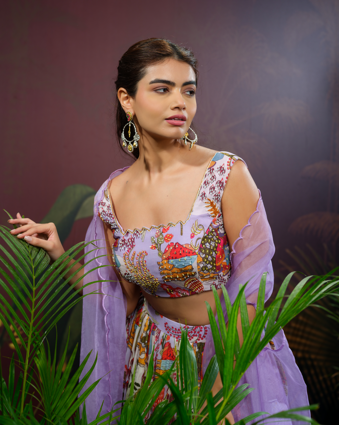 MultiColour Crop Top Lehenga