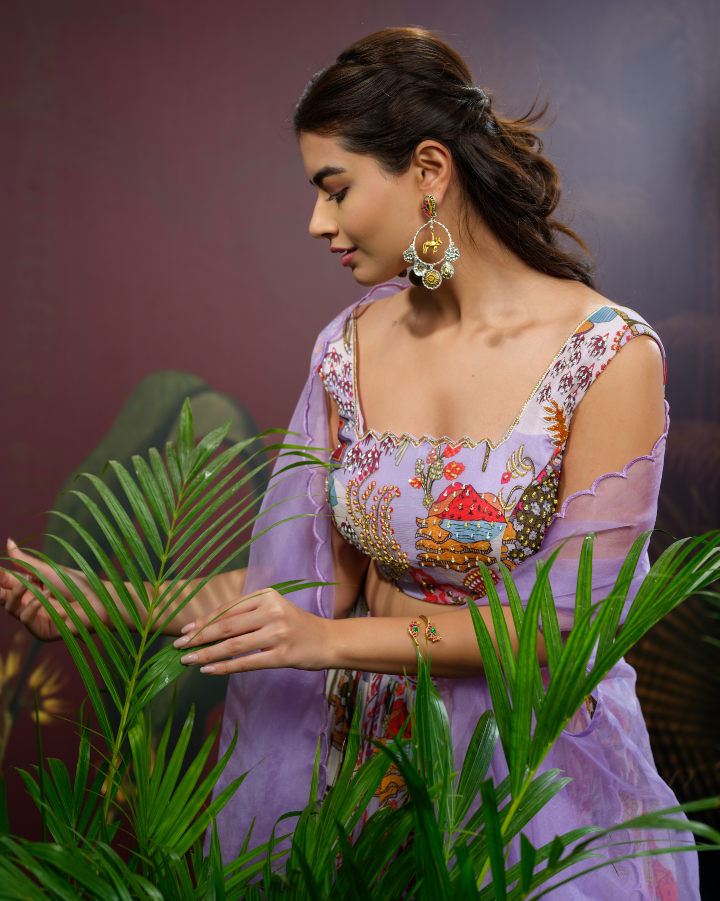 MultiColour Crop Top Lehenga
