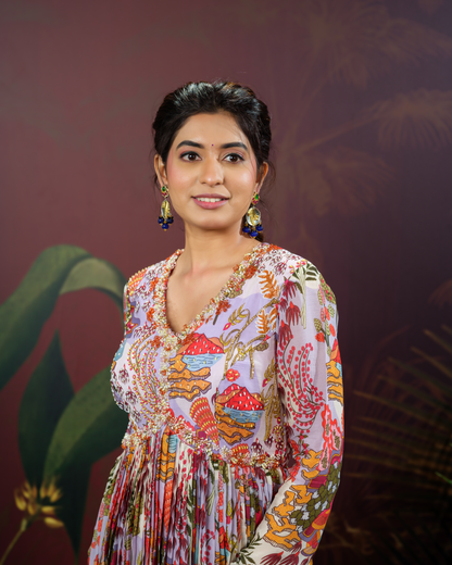 Multicolour Sharara Set