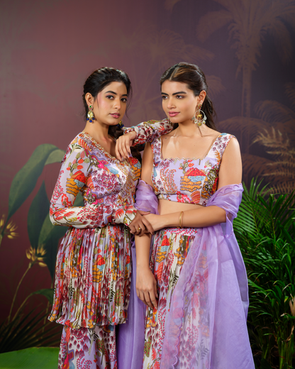 Multicolour Sharara Set