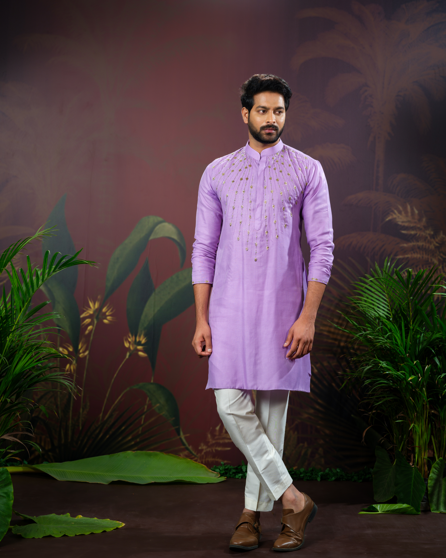 Lavender Mens Kurta