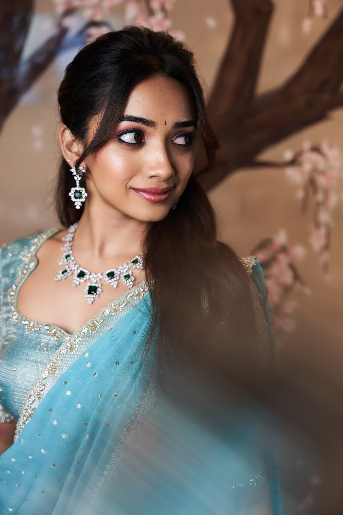 Pastel Blue Handwoven Zari Tissue Lehenga with Banarasi Georgette Dupatta