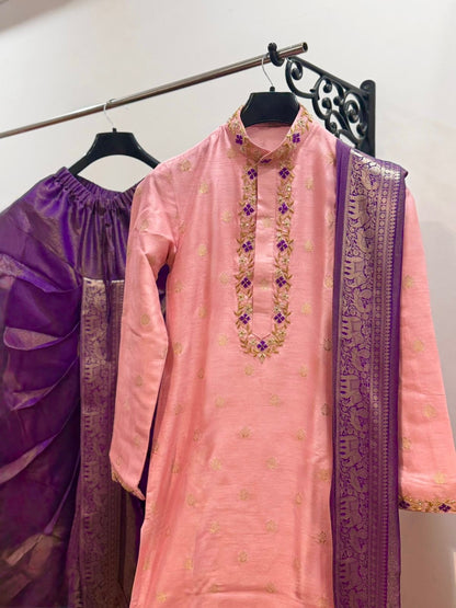 Banaras falling Rawsilk kurta