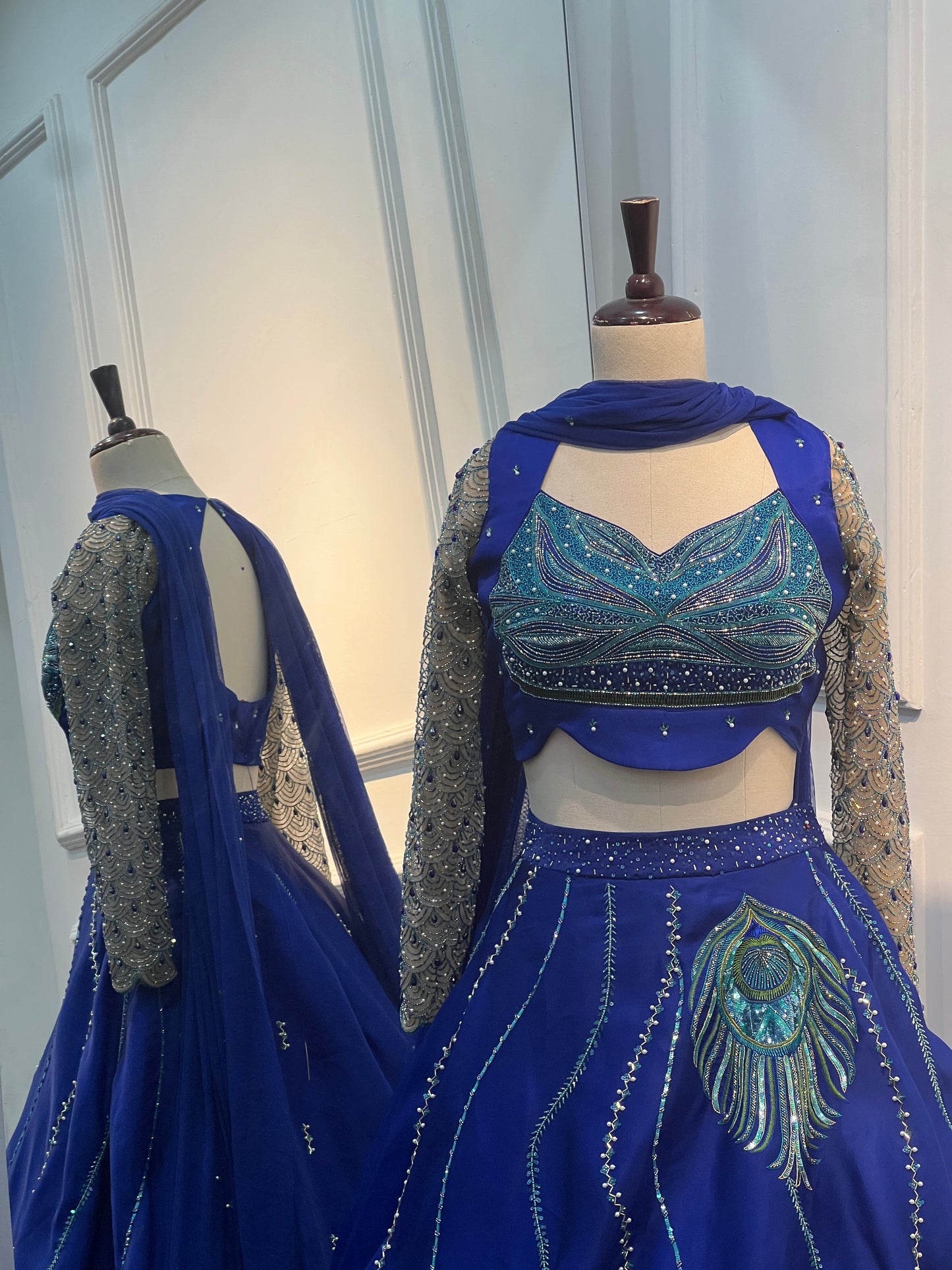 Peacock theme lehenga