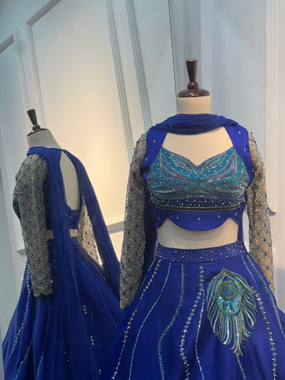 Peacock theme lehenga