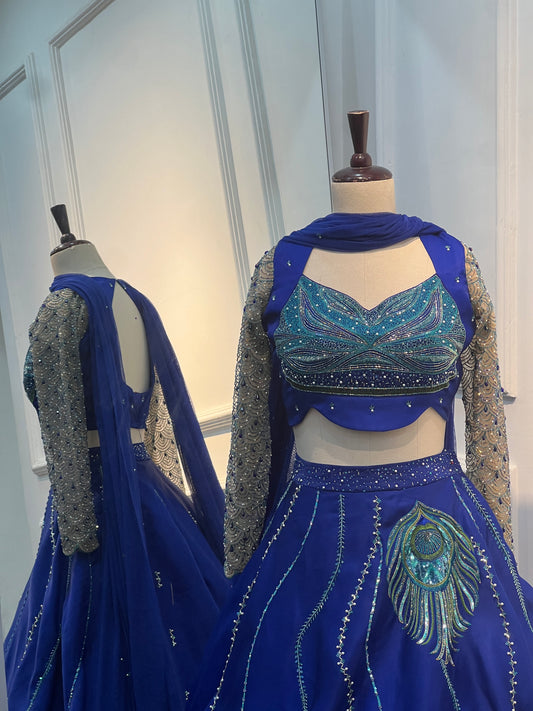 Peacock theme lehenga