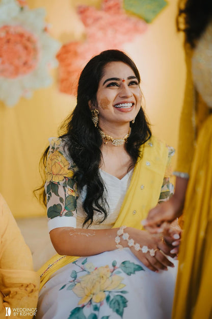 Hand Painted Haldi Lehenga