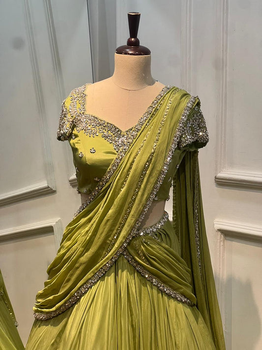 Pre draped Lehenga