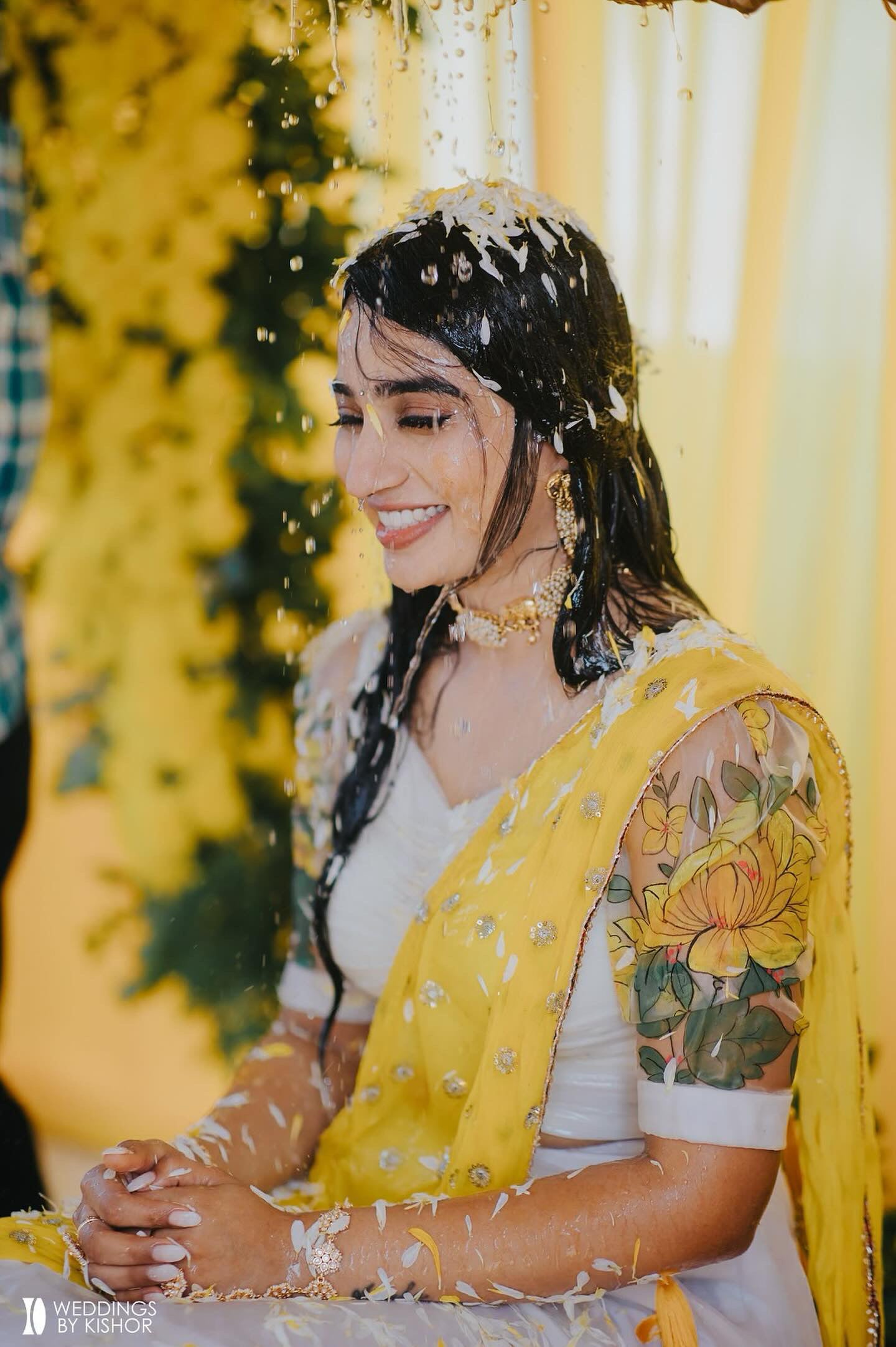 Hand Painted Haldi Lehenga