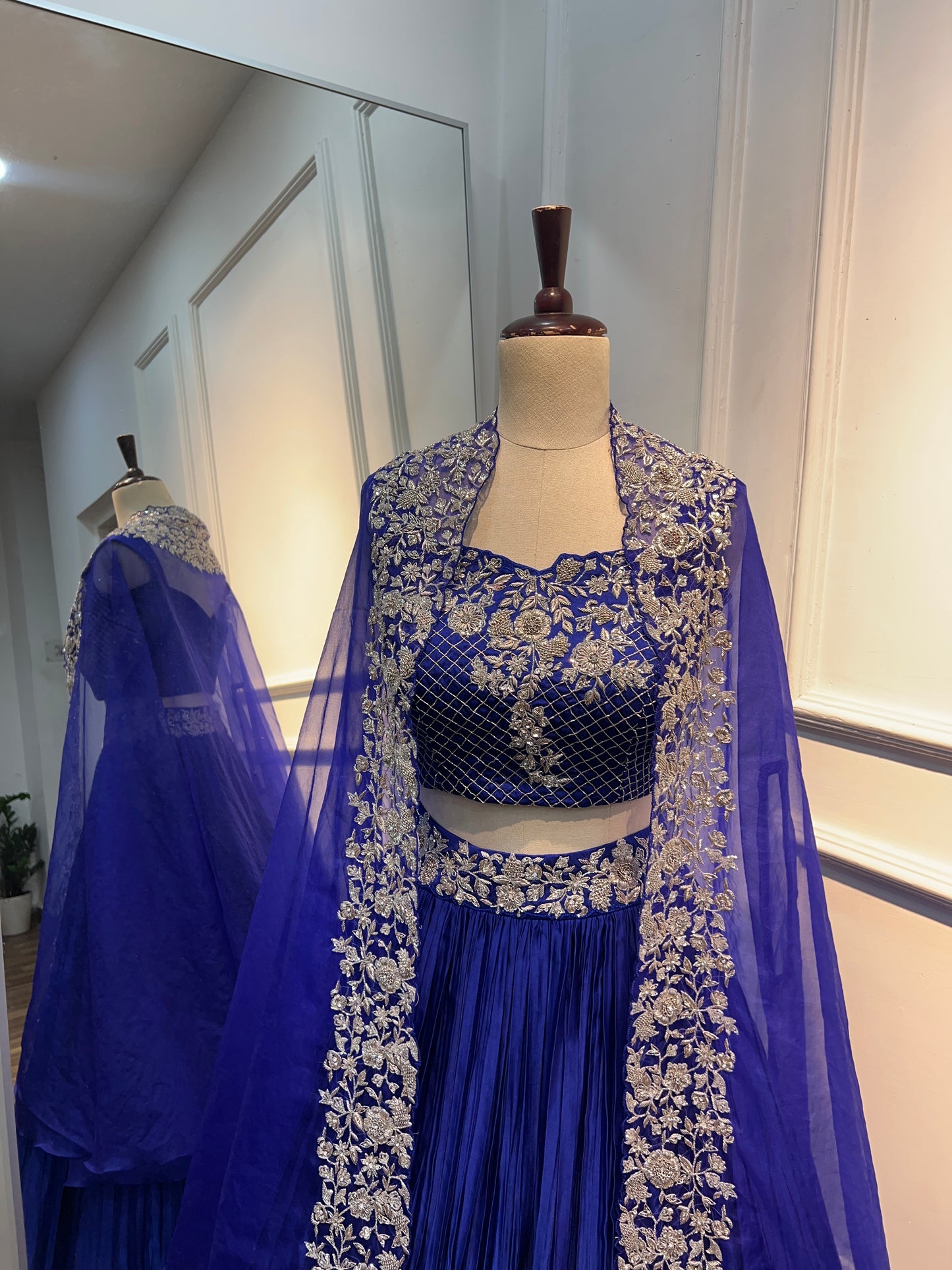 Product Name: Satin Raw Silk Lehenga Set with Hand-Embroidered Organza Cape