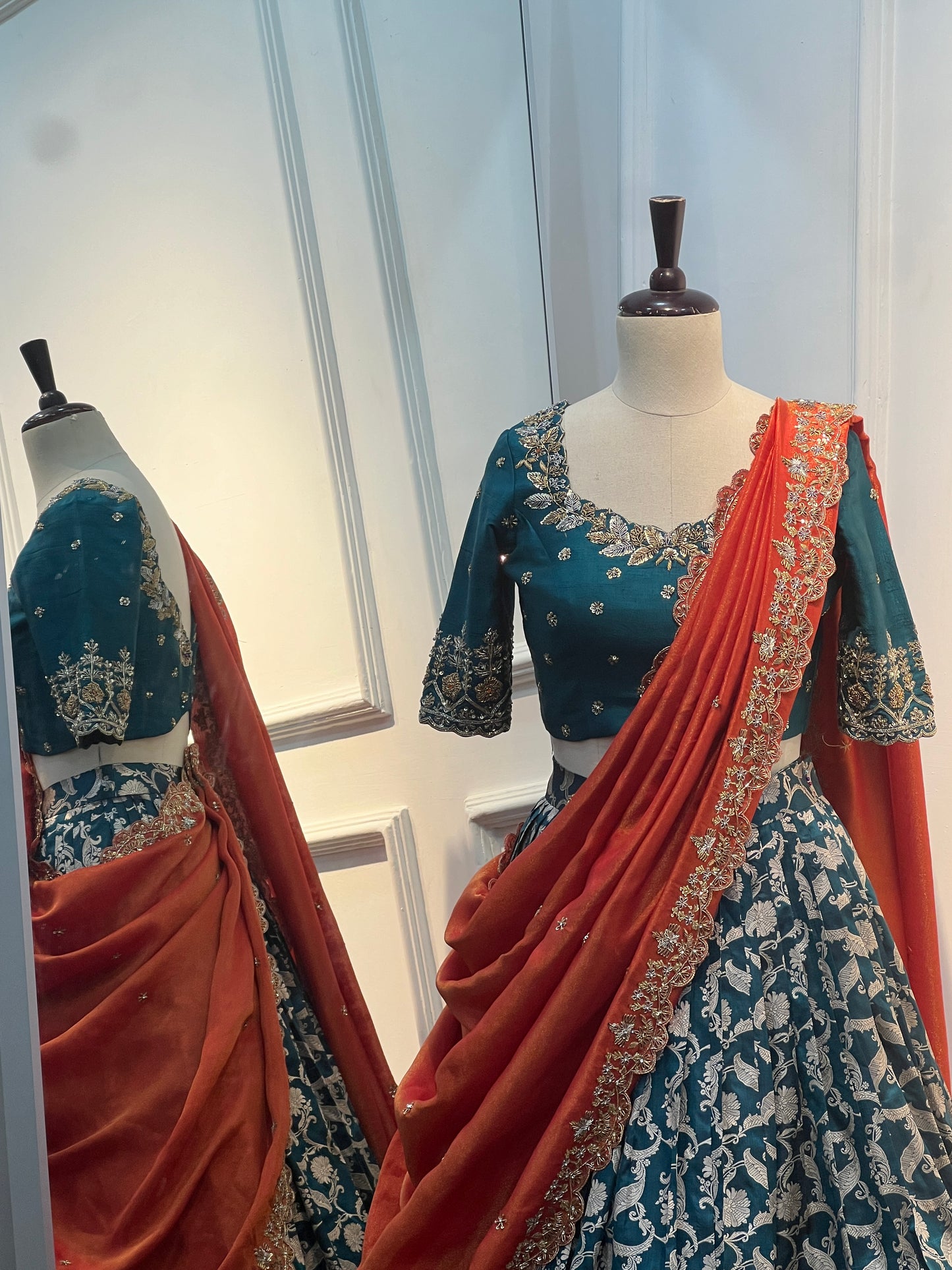 Banarasi Lehenga with Hand-Embroidered Dupatta