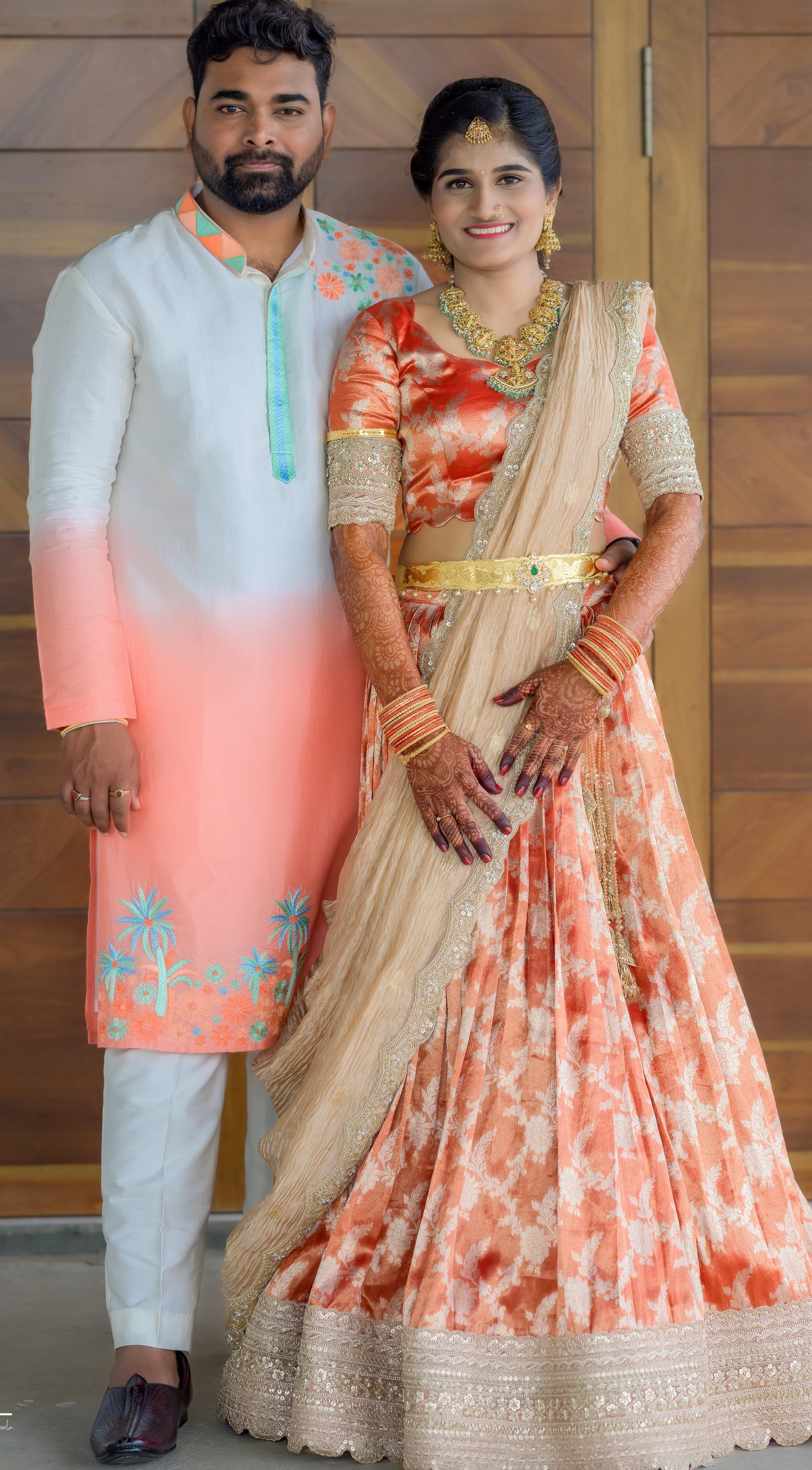 Handcrafted Silk Kurta Set with Tie & Dye and Thread Embroidery