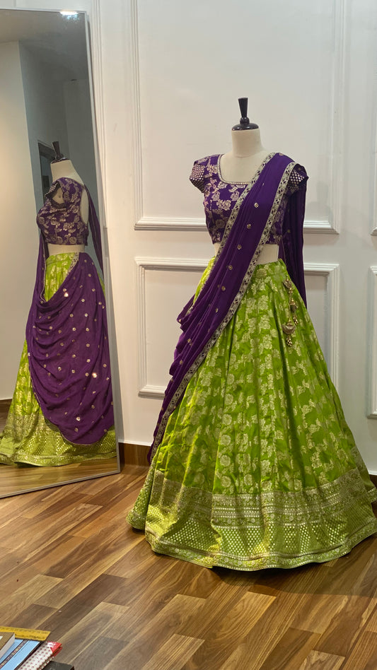 Banarasi Lehenga Set with Chinon Dupatta