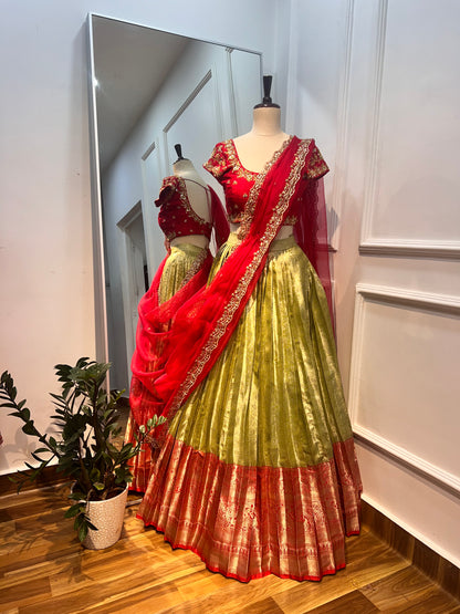 Regal Kanchipattu Lehenga Set with Handcrafted Details