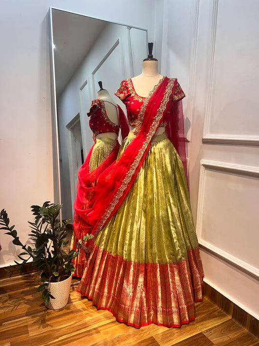 Regal Kanchipattu Lehenga Set with Handcrafted Details