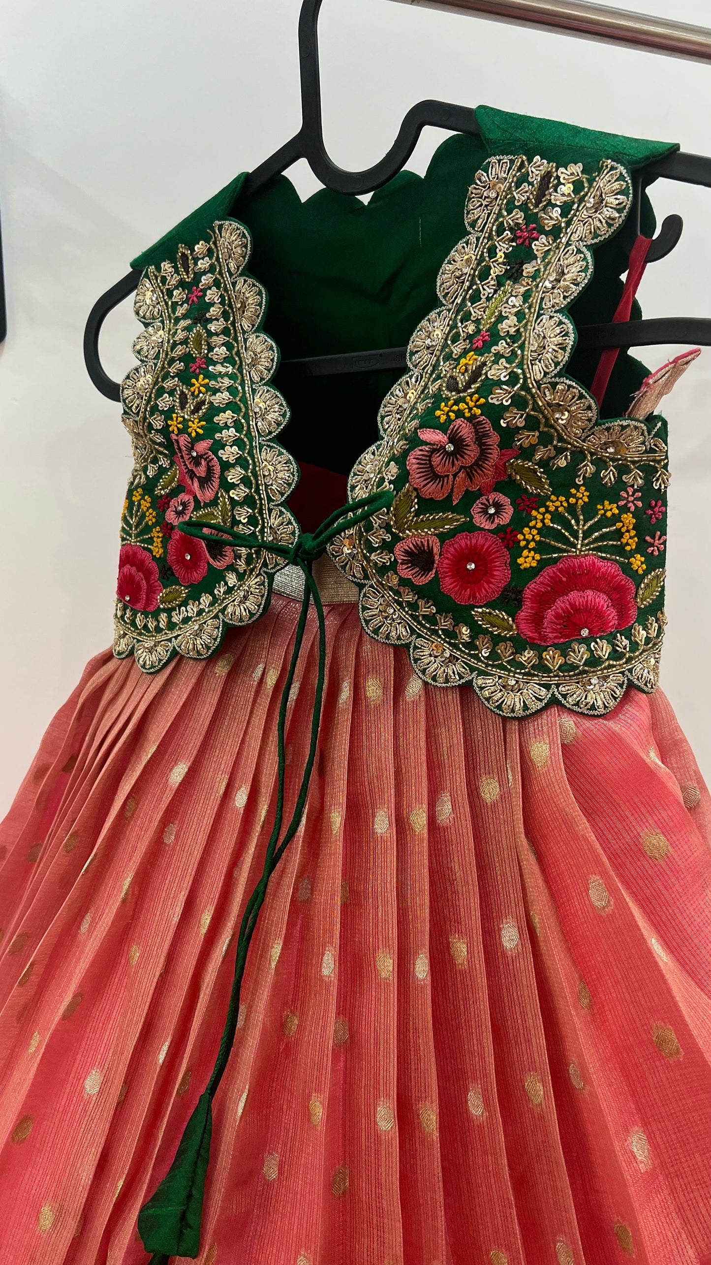 Zari Kota Lehenga with Paithani Border & Hand Embroidered Blouse