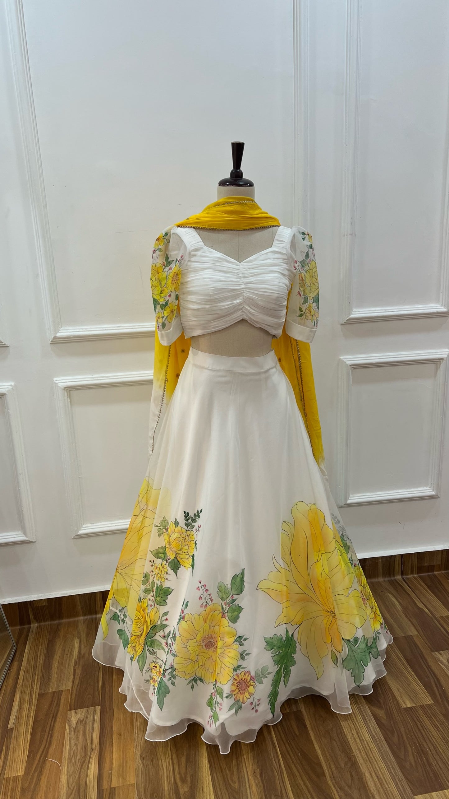 Hand Painted Haldi Lehenga