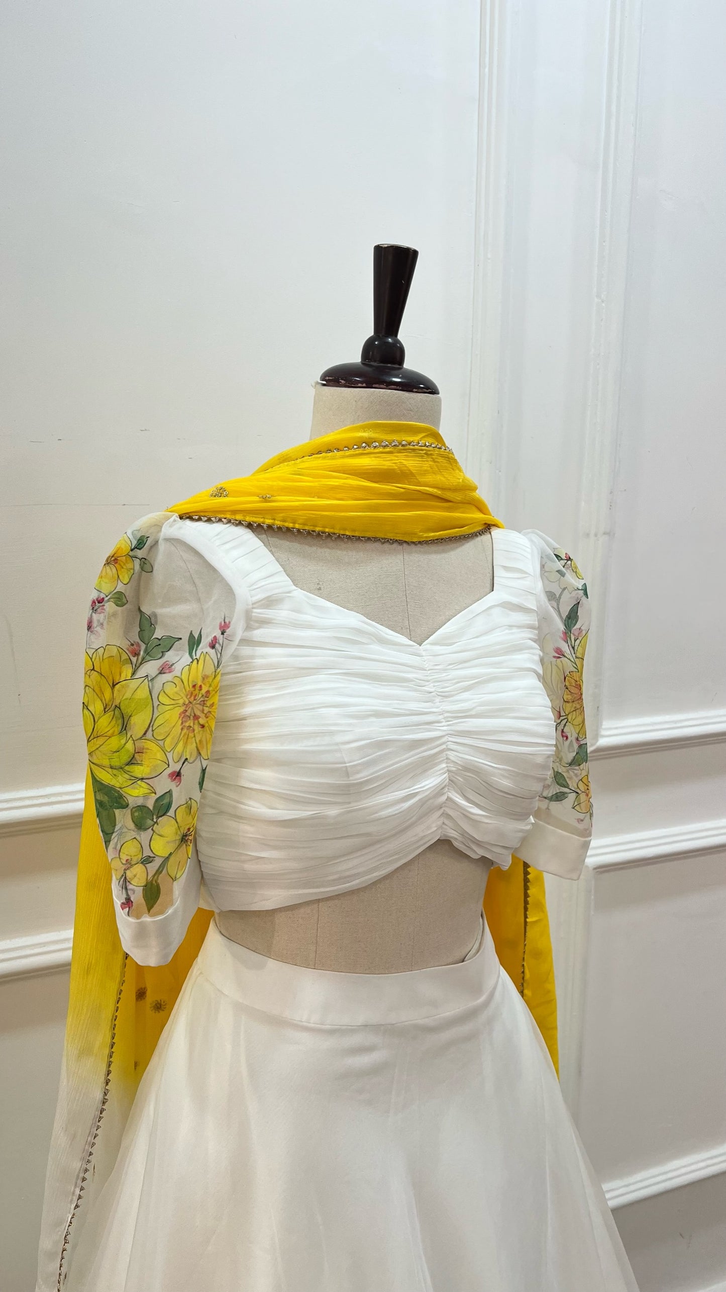 Hand Painted Haldi Lehenga