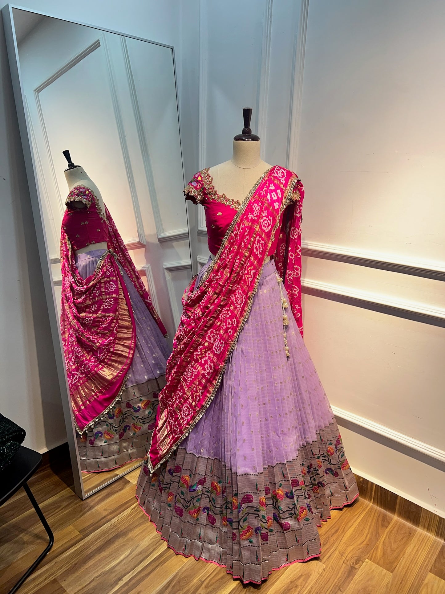 Lavender Zarikota Lehenga