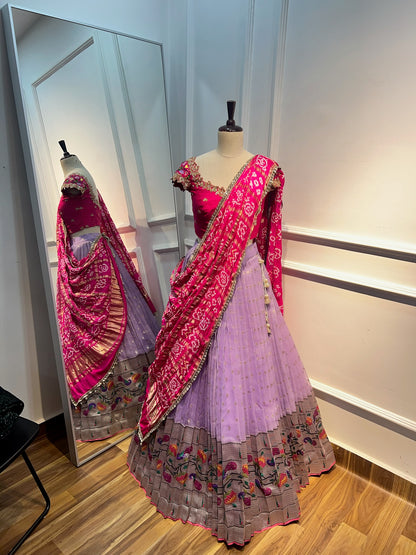 Lavender Zarikota Lehenga