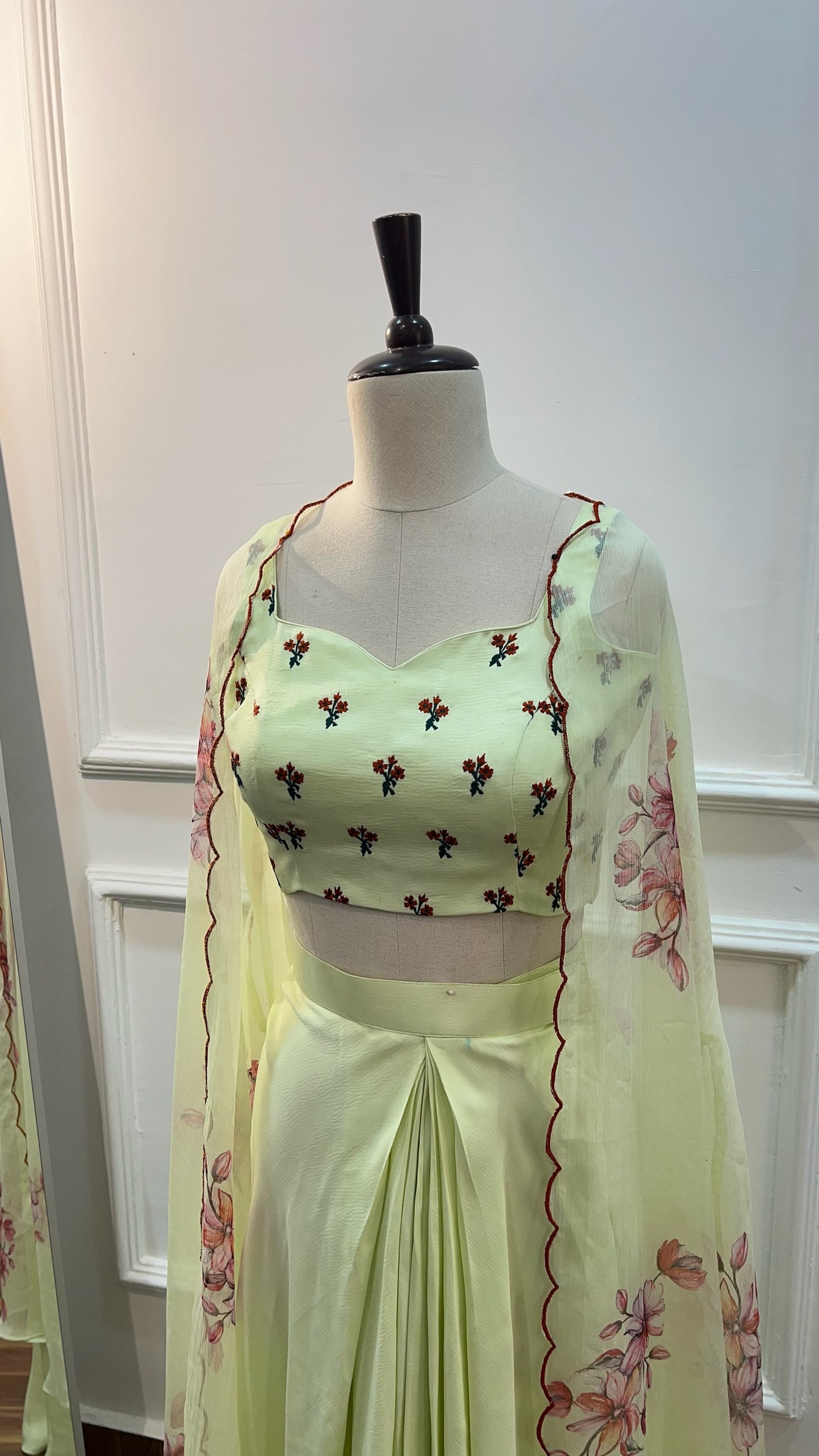 Pre-Draped Skirt with Cape Set