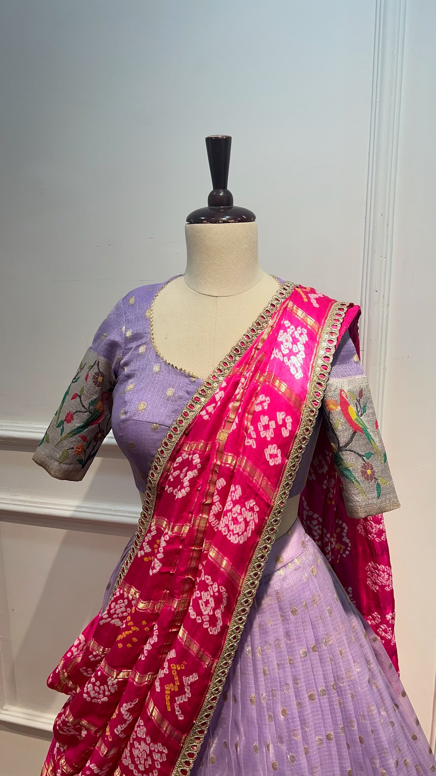 Lavender pink Zarikota Lehenga